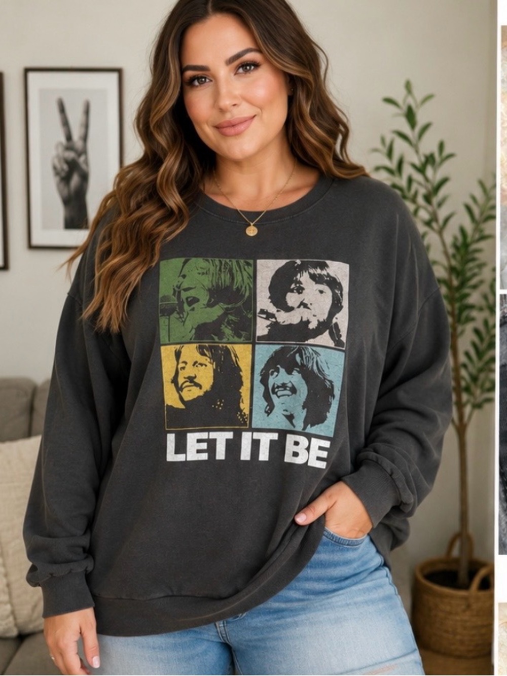 The Beatles "Let It Be" Graphic Sweatshirt Sweater